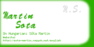 martin sota business card